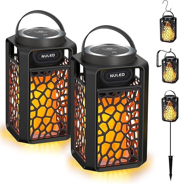 Nunet 2Pack Bluetooth Speakers with LED Flame & TWS Sound
