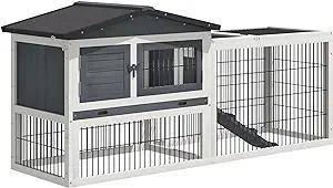 PawHut 2 Story Outdoor Rabbit Hutch