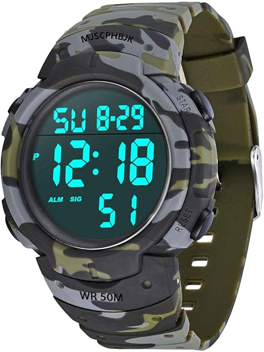 Rugged Waterproof LED Sports Watch